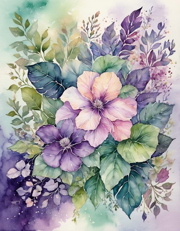 Petunia Purple Pink Digital Paper: 14 Printable Pages - Watercolor Scrapbook Paper - Commercial Use — image 8