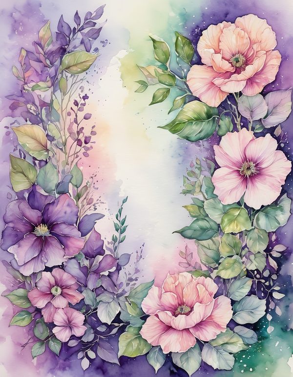 Petunia Purple Pink Digital Paper: 14 Printable Pages - Watercolor Scrapbook Paper - Commercial Use — image 12