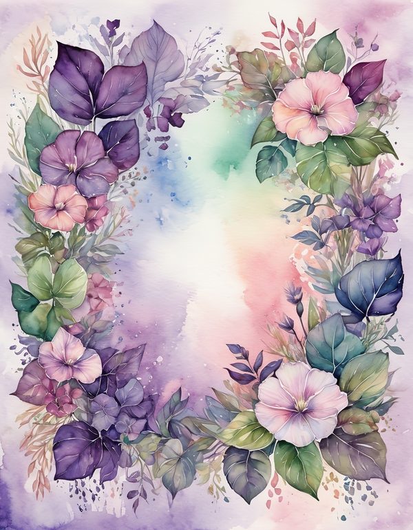 Petunia Purple Pink Digital Paper: 14 Printable Pages - Watercolor Scrapbook Paper - Commercial Use — image 14