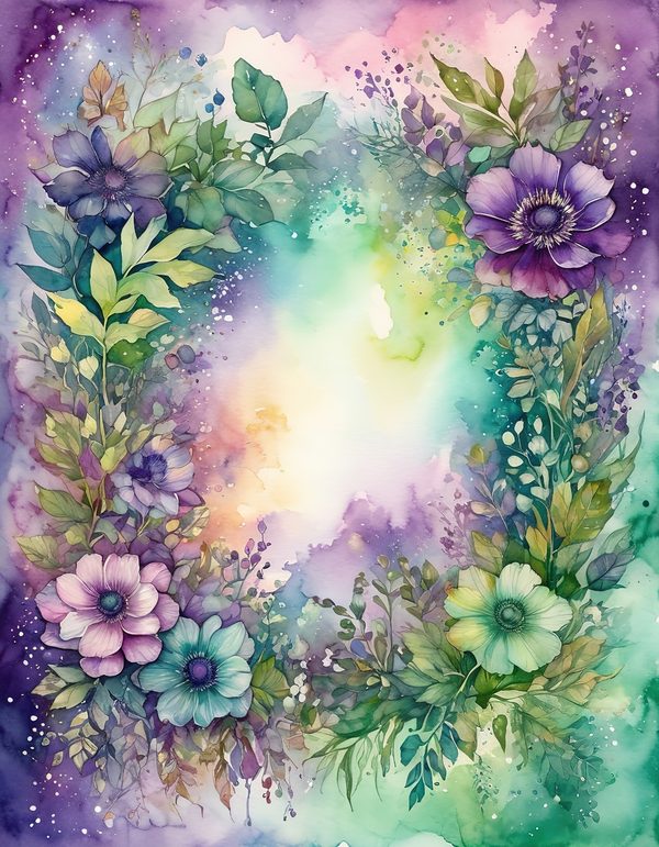 Anemone Eggplant Ginger Digital Paper: 14 Printable Pages - Watercolor Scrapbook Paper - Commercial Use — image 9