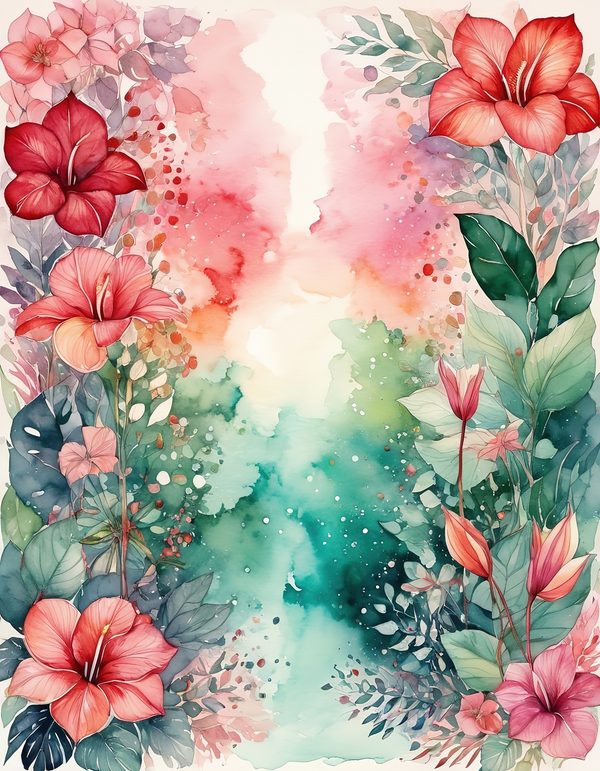 Anthurium Red Pink Digital Paper: 14 Printable Pages - Watercolor Scrapbook Paper - Commercial Use — image 5