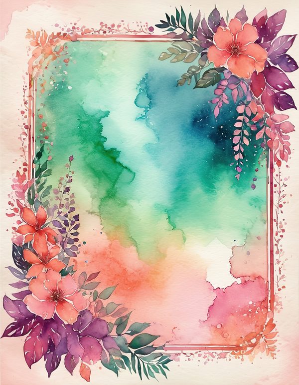 Bougainvillea Magenta Coral Digital Paper: 12 Printable Pages - Watercolor Scrapbook Paper - Commercial Use — image 2