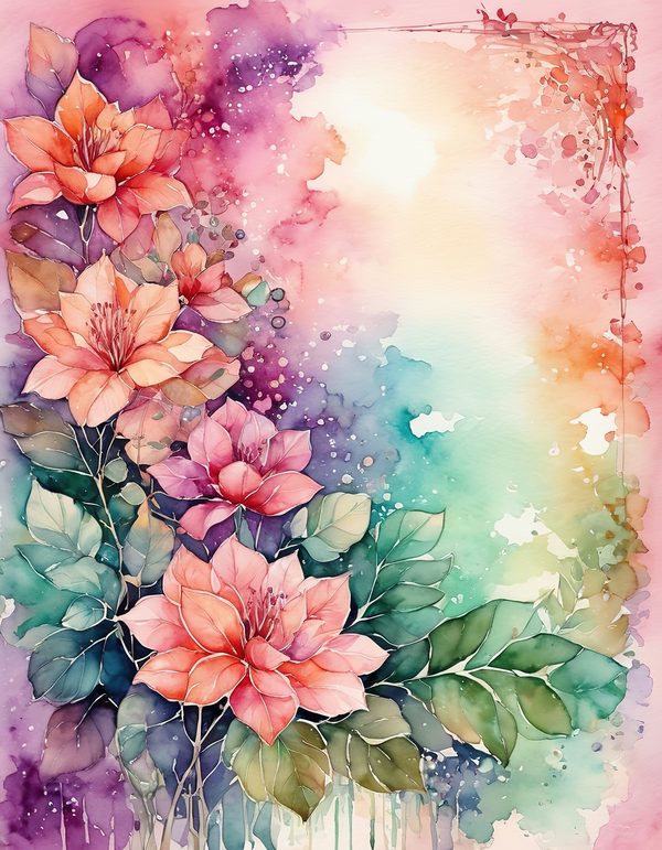 Bougainvillea Magenta Coral Digital Paper: 12 Printable Pages - Watercolor Scrapbook Paper - Commercial Use — image 10