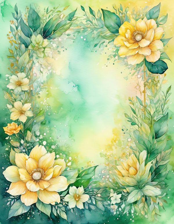 Buttercup Butter Yellow Digital Paper: 14 Printable Pages - Watercolor Scrapbook Paper - Commercial Use — image 12