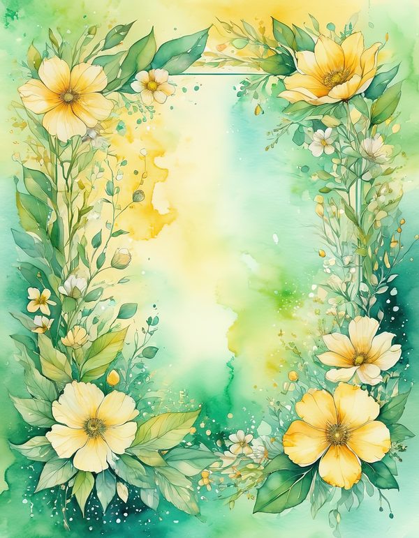 Buttercup Butter Yellow Digital Paper: 14 Printable Pages - Watercolor Scrapbook Paper - Commercial Use — image 14
