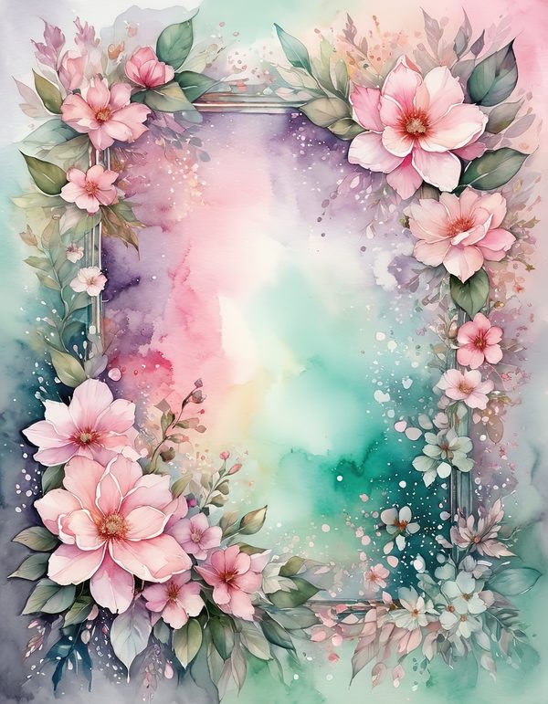 Cherry Blossom Pink Digital Paper: 12 Printable Pages - Watercolor Scrapbook Paper - Commercial Use — image 1