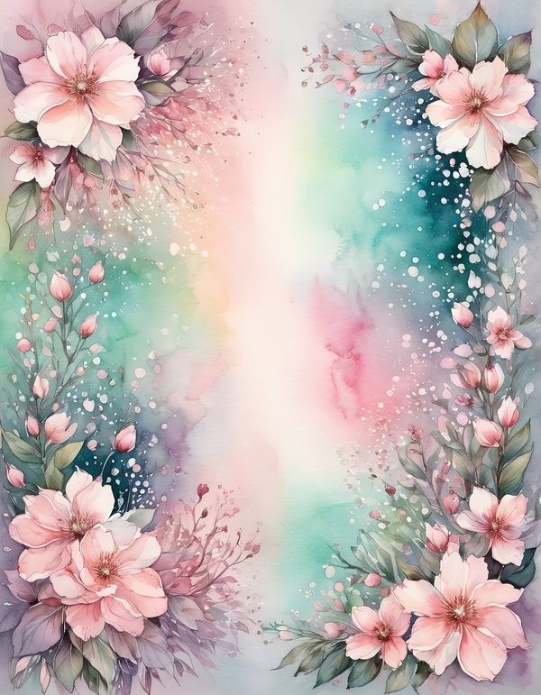 Cherry Blossom Pink Digital Paper: 12 Printable Pages - Watercolor Scrapbook Paper - Commercial Use — image 3