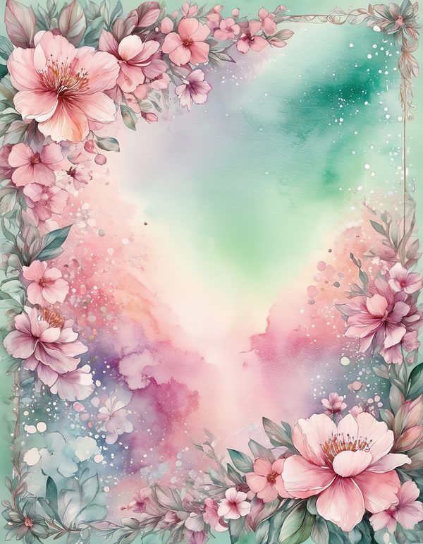 Cherry Blossom Pink Digital Paper: 12 Printable Pages - Watercolor Scrapbook Paper - Commercial Use — image 4