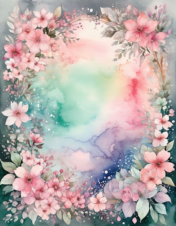 Cherry Blossom Pink Digital Paper: 12 Printable Pages - Watercolor Scrapbook Paper - Commercial Use — image 7