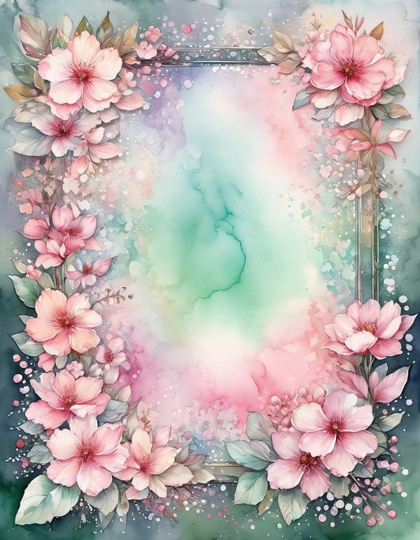 Cherry Blossom Pink Digital Paper: 12 Printable Pages - Watercolor Scrapbook Paper - Commercial Use — image 8