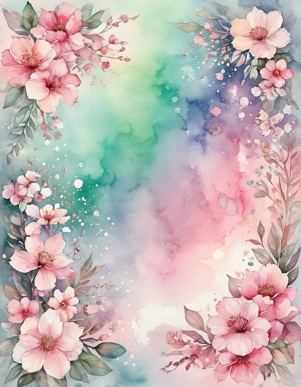 Cherry Blossom Pink Digital Paper: 12 Printable Pages - Watercolor Scrapbook Paper - Commercial Use — image 9