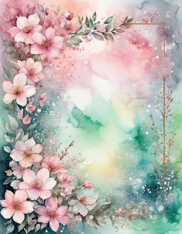Cherry Blossom Pink Digital Paper: 12 Printable Pages - Watercolor Scrapbook Paper - Commercial Use — image 11