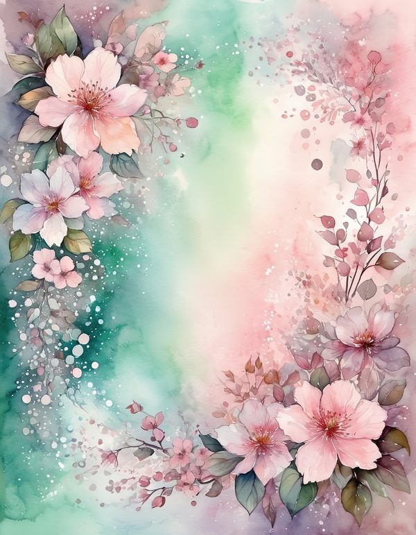 Cherry Blossom Pink Digital Paper: 12 Printable Pages - Watercolor Scrapbook Paper - Commercial Use — image 12