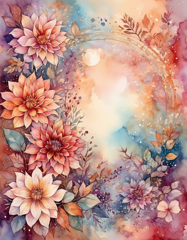 Dahlia Cocoa Brown Digital Paper: 14 Printable Pages - Watercolor Scrapbook Paper - Commercial Use — image 2