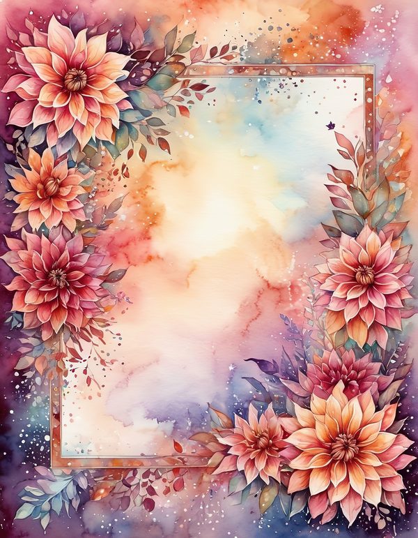 Dahlia Cocoa Brown Digital Paper: 14 Printable Pages - Watercolor Scrapbook Paper - Commercial Use — image 4