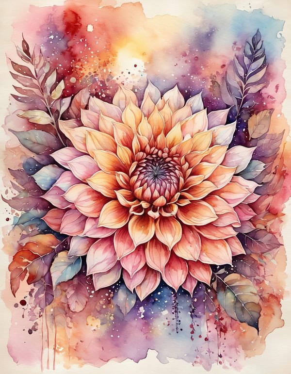 Dahlia Cocoa Brown Digital Paper: 14 Printable Pages - Watercolor Scrapbook Paper - Commercial Use — image 8