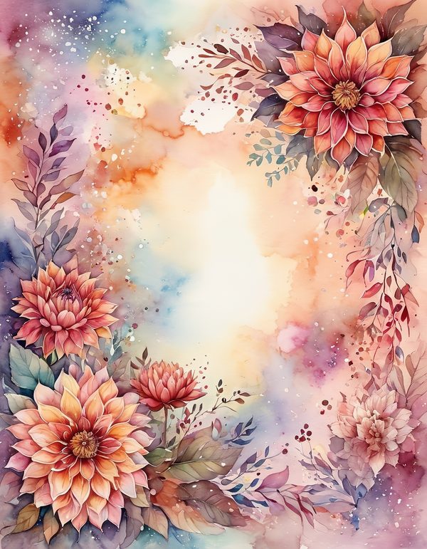 Dahlia Cocoa Brown Digital Paper: 14 Printable Pages - Watercolor Scrapbook Paper - Commercial Use — image 12