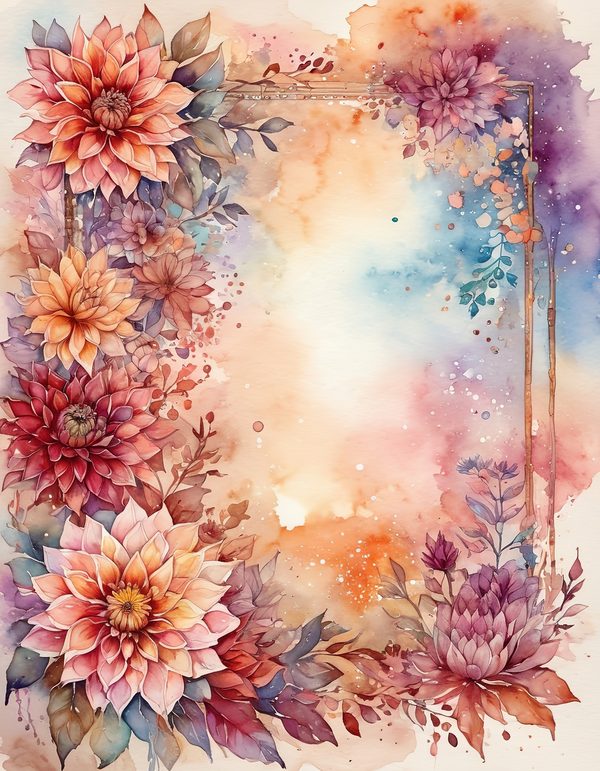 Dahlia Cocoa Brown Digital Paper: 14 Printable Pages - Watercolor Scrapbook Paper - Commercial Use — image 14