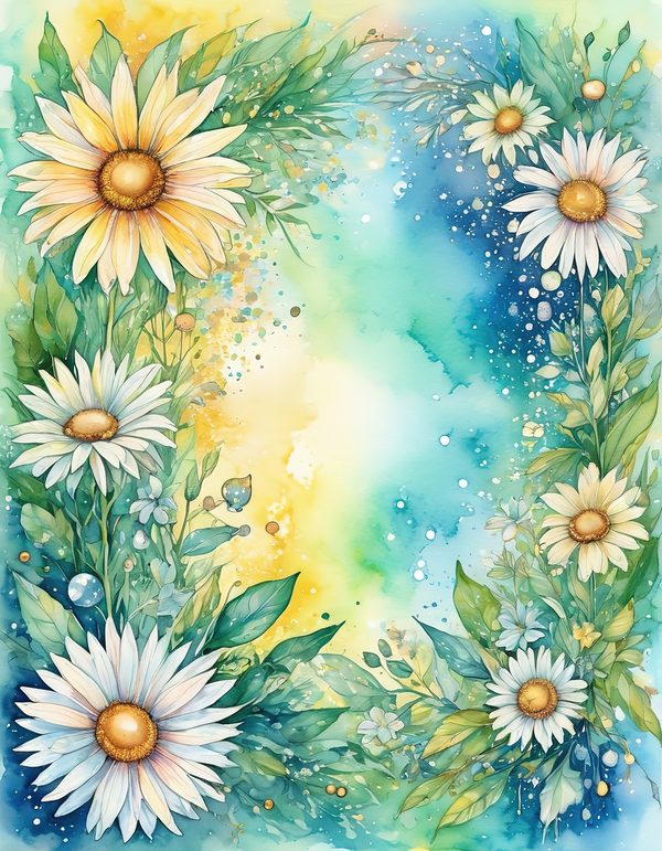 Daisy Yellow White Digital Paper: 14 Printable Pages - Watercolor Scrapbook Paper - Commercial Use — image 12