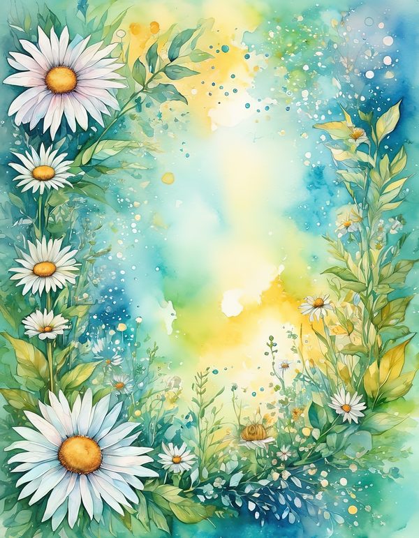 Daisy Yellow White Digital Paper: 14 Printable Pages - Watercolor Scrapbook Paper - Commercial Use — image 13