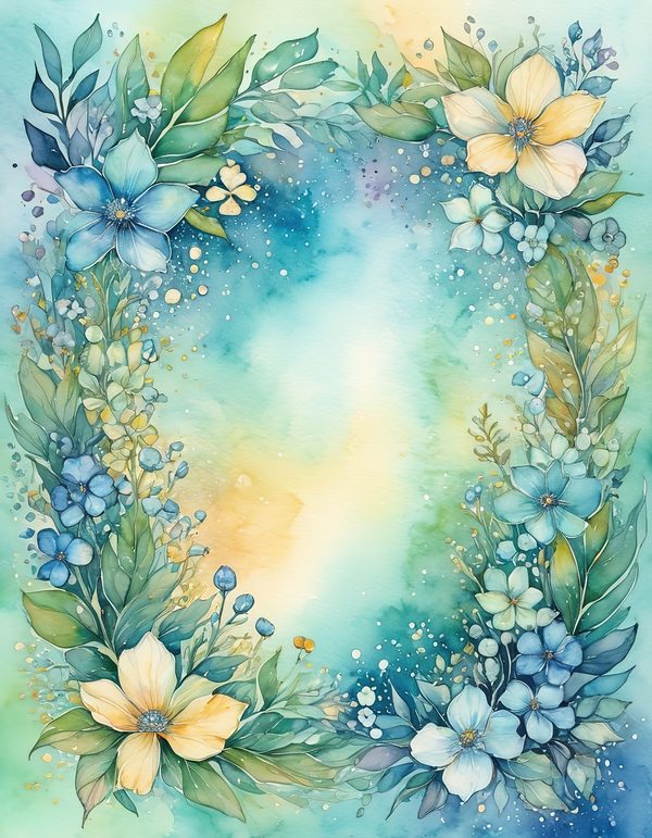 Forget Me Not Digital Paper: 13 Printable Pages - Watercolor Scrapbook Paper - Commercial Use — image 2