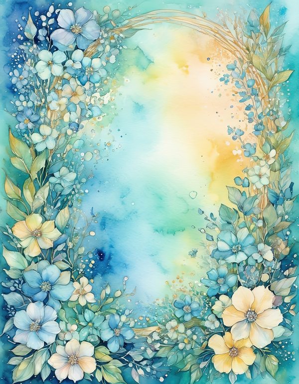 Forget Me Not Digital Paper: 13 Printable Pages - Watercolor Scrapbook Paper - Commercial Use — image 5