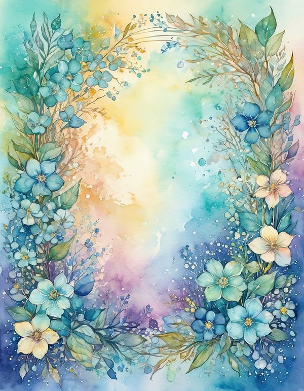 Forget Me Not Digital Paper: 13 Printable Pages - Watercolor Scrapbook Paper - Commercial Use — image 6