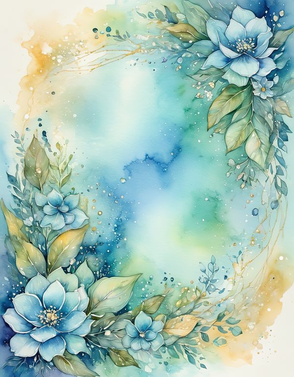Forget Me Not Digital Paper: 13 Printable Pages - Watercolor Scrapbook Paper - Commercial Use — image 7