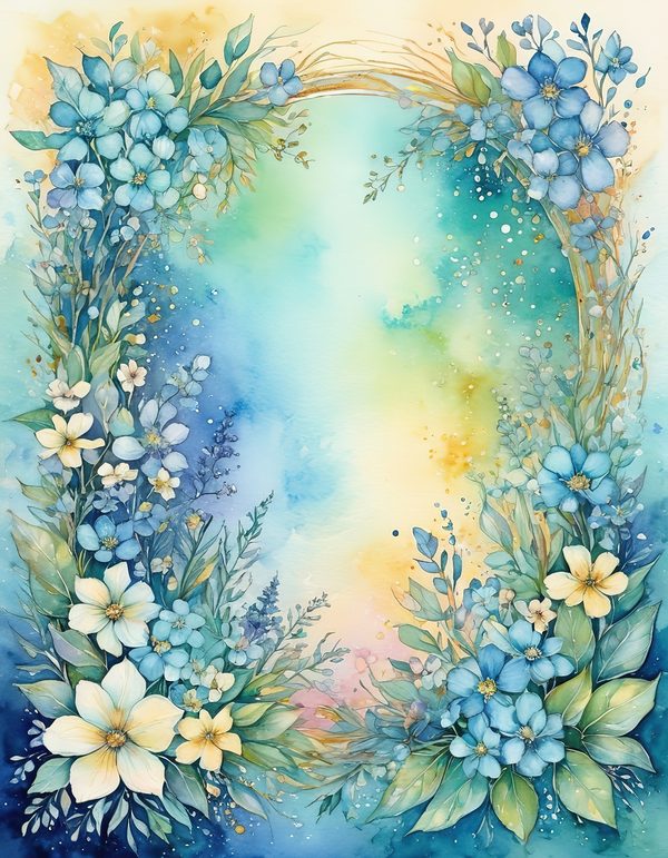 Forget Me Not Digital Paper: 13 Printable Pages - Watercolor Scrapbook Paper - Commercial Use — image 12