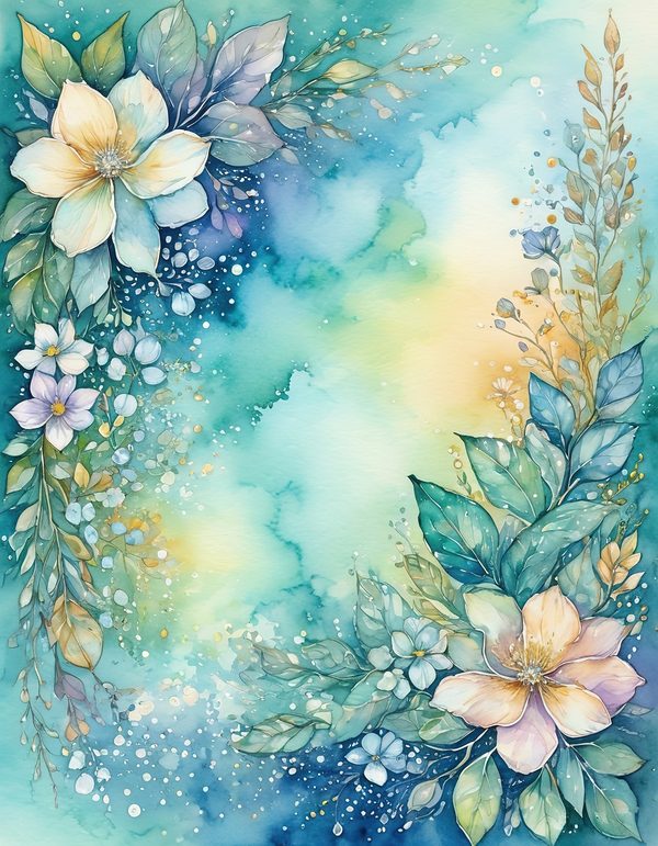 Forget Me Not Digital Paper: 13 Printable Pages - Watercolor Scrapbook Paper - Commercial Use — image 13