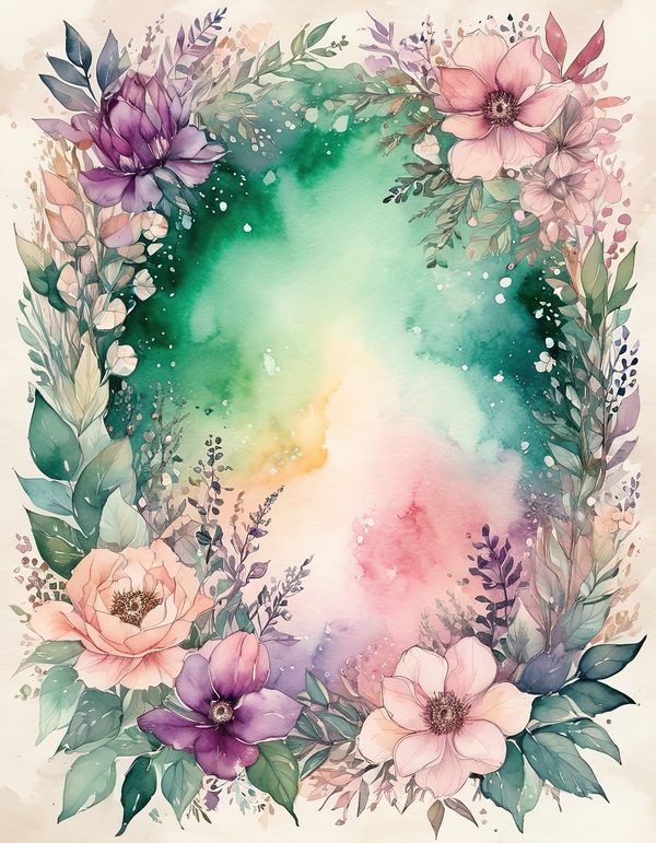Foxglove Rose Mauve Digital Paper: 13 Printable Pages - Watercolor Scrapbook Paper - Commercial Use — image 1