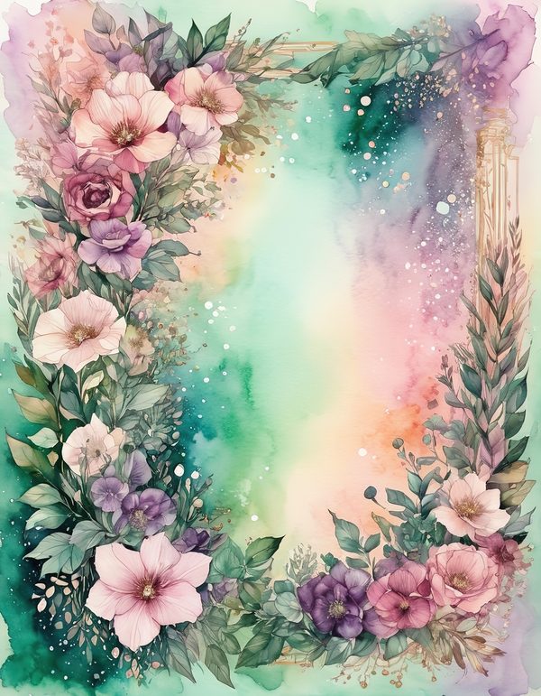 Foxglove Rose Mauve Digital Paper: 13 Printable Pages - Watercolor Scrapbook Paper - Commercial Use — image 8
