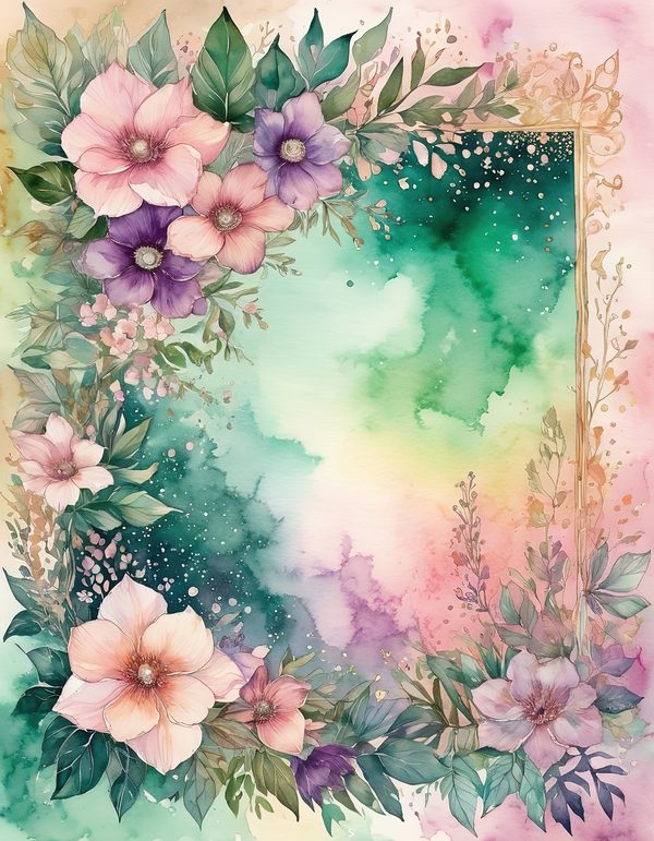 Foxglove Rose Mauve Digital Paper: 13 Printable Pages - Watercolor Scrapbook Paper - Commercial Use — image 12