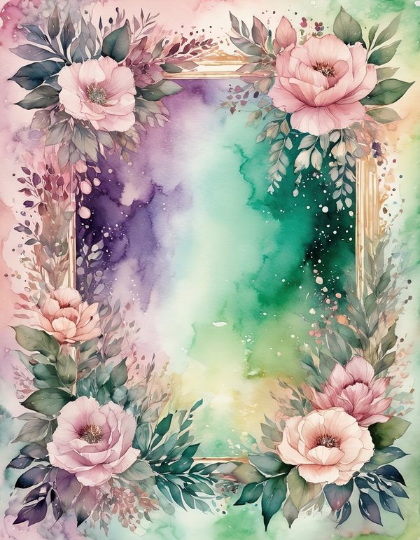Foxglove Rose Mauve Digital Paper: 13 Printable Pages - Watercolor Scrapbook Paper - Commercial Use — image 13