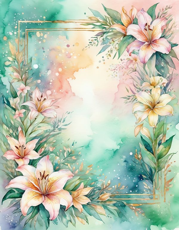 Lily White Blush Digital Paper: 14 Printable Pages - Watercolor Scrapbook Paper - Commercial Use — image 8