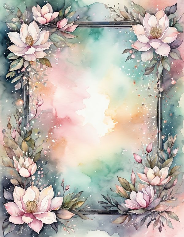 Magnolia Blossom Cream Digital Paper: 14 Printable Pages - Watercolor Scrapbook Paper - Commercial Use — image 1