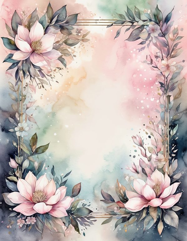 Magnolia Blossom Cream Digital Paper: 14 Printable Pages - Watercolor Scrapbook Paper - Commercial Use — image 3