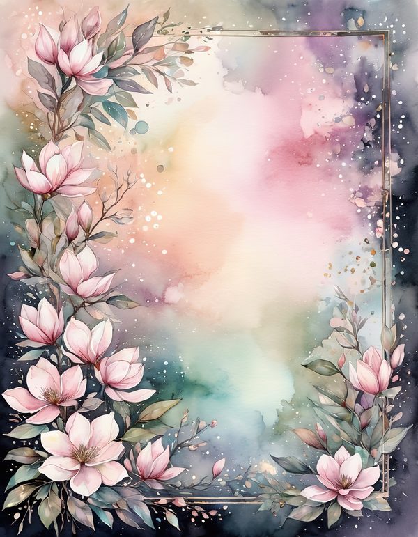 Magnolia Blossom Cream Digital Paper: 14 Printable Pages - Watercolor Scrapbook Paper - Commercial Use — image 6