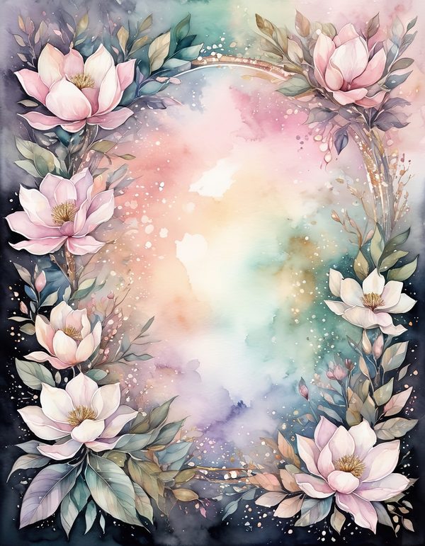 Magnolia Blossom Cream Digital Paper: 14 Printable Pages - Watercolor Scrapbook Paper - Commercial Use — image 13