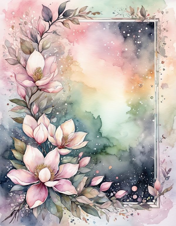 Magnolia Blossom Cream Digital Paper: 14 Printable Pages - Watercolor Scrapbook Paper - Commercial Use — image 14