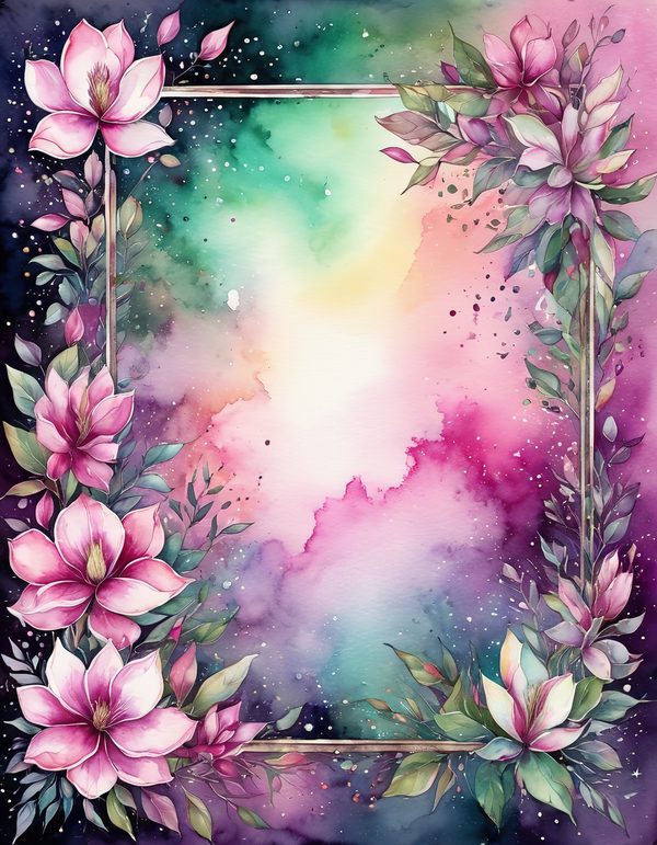 Magnolia Fuchsia Olive Digital Paper: 14 Printable Pages - Watercolor Scrapbook Paper - Commercial Use — image 11