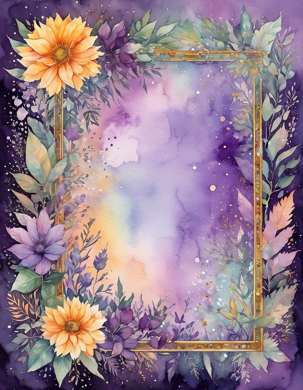 Marigold Smoky Lilac Digital Paper: 14 Printable Pages - Watercolor Scrapbook Paper - Commercial Use — image 3