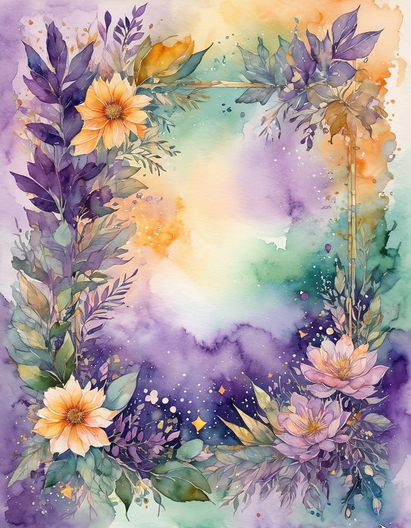 Marigold Smoky Lilac Digital Paper: 14 Printable Pages - Watercolor Scrapbook Paper - Commercial Use — image 5