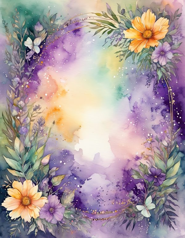 Marigold Smoky Lilac Digital Paper: 14 Printable Pages - Watercolor Scrapbook Paper - Commercial Use — image 7