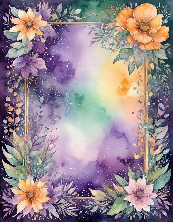 Marigold Smoky Lilac Digital Paper: 14 Printable Pages - Watercolor Scrapbook Paper - Commercial Use — image 9