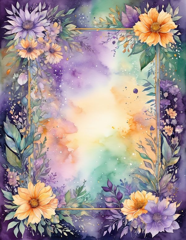 Marigold Smoky Lilac Digital Paper: 14 Printable Pages - Watercolor Scrapbook Paper - Commercial Use — image 10