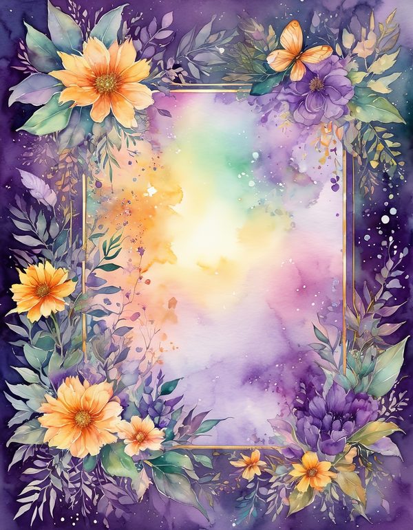 Marigold Smoky Lilac Digital Paper: 14 Printable Pages - Watercolor Scrapbook Paper - Commercial Use — image 13