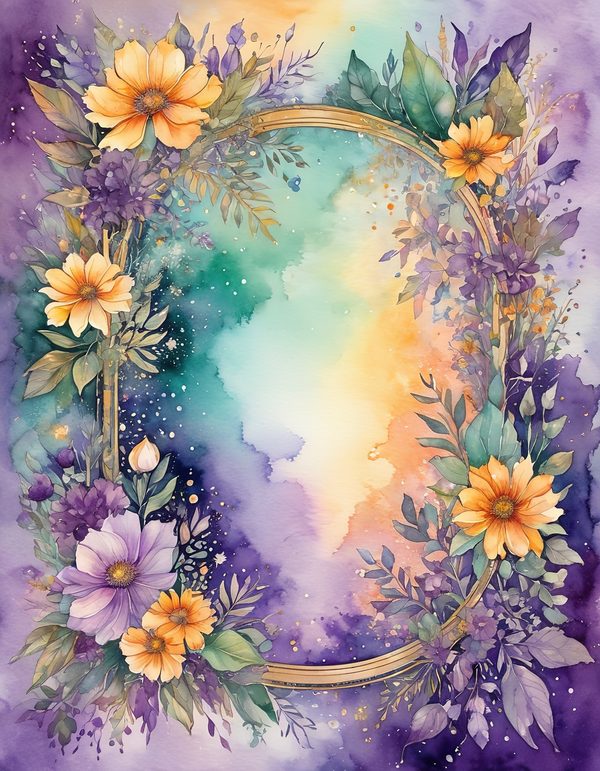 Marigold Smoky Lilac Digital Paper: 14 Printable Pages - Watercolor Scrapbook Paper - Commercial Use — image 14
