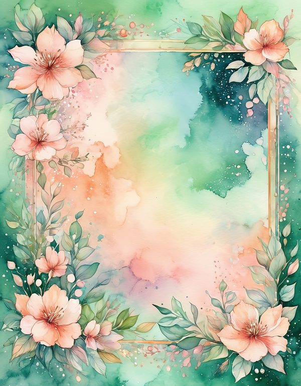 Peach Blossom Blush Digital Paper: 14 Printable Pages - Watercolor Scrapbook Paper - Commercial Use — image 2