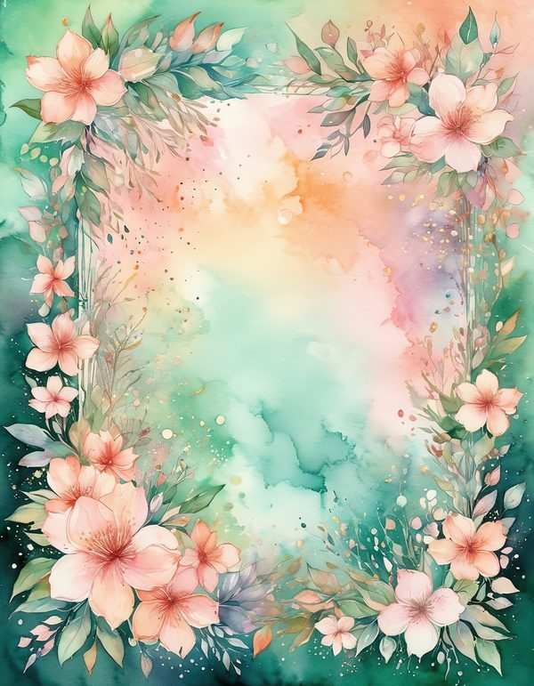 Peach Blossom Blush Digital Paper: 14 Printable Pages - Watercolor Scrapbook Paper - Commercial Use — image 3